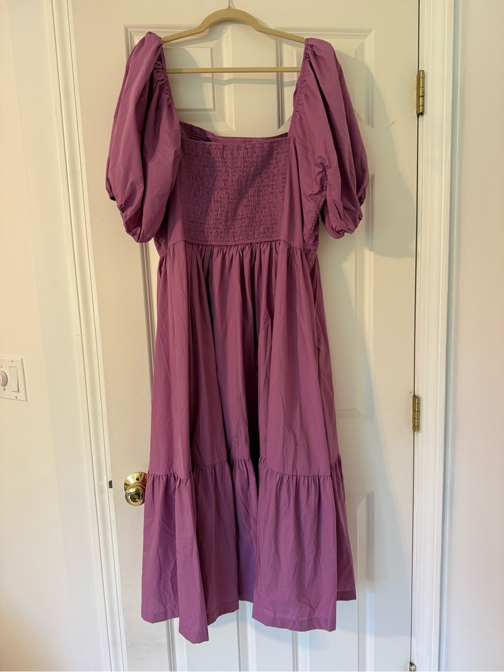 A&F Emerson Poplin Puff Sleeve Midi Dress - Picture 3 of 4